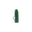 A premium Dank Banger Cactus Glass Filter Tip showing detailed green and blue spiral linework with a shimmering opal gemstone embedded into a clear glass marble on the side.
