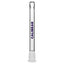 Four clear glass Dank Banger Premium Tri-Seed Slotted Ice Pinch Downstems in varying lengths, showcasing the unique triangular ice pinch restriction at the tip and clear embossed side logos.