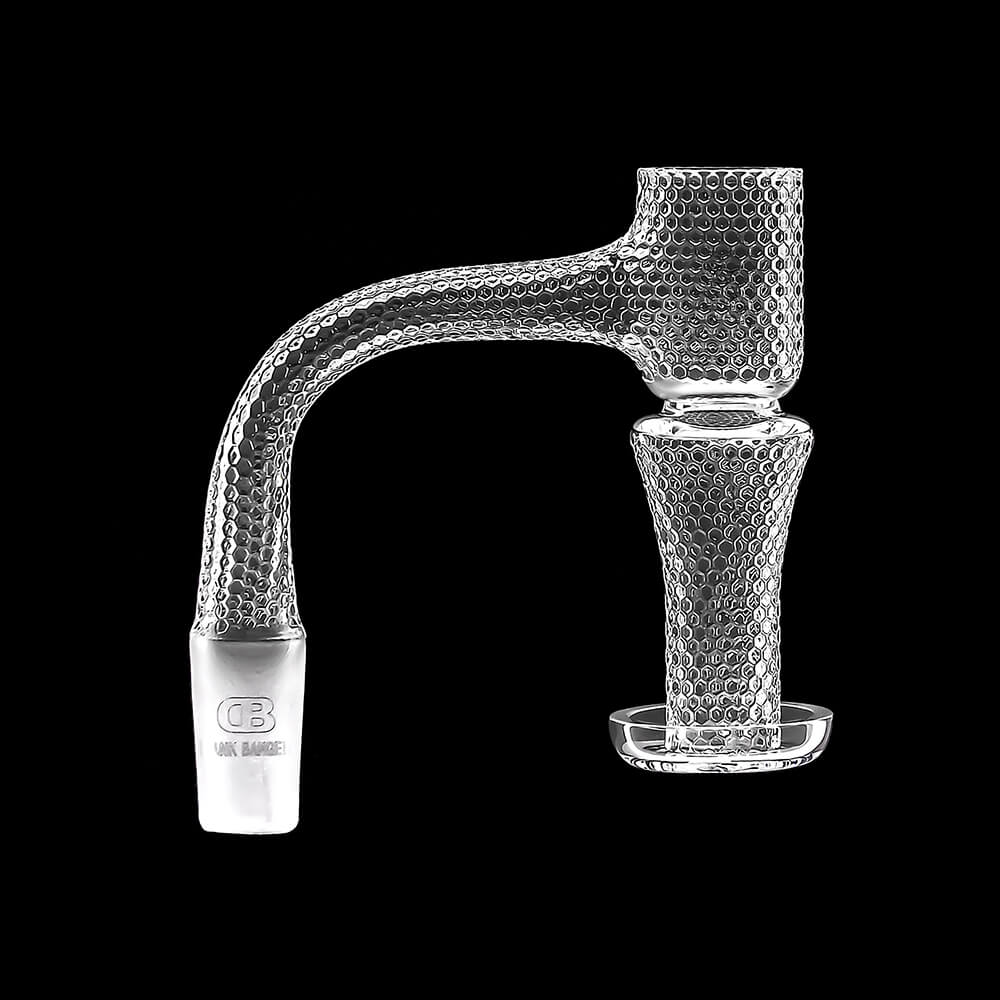 Premium sandblasted terp slurper quartz banger for dabbing with honeycomb pattern and full weld joint
