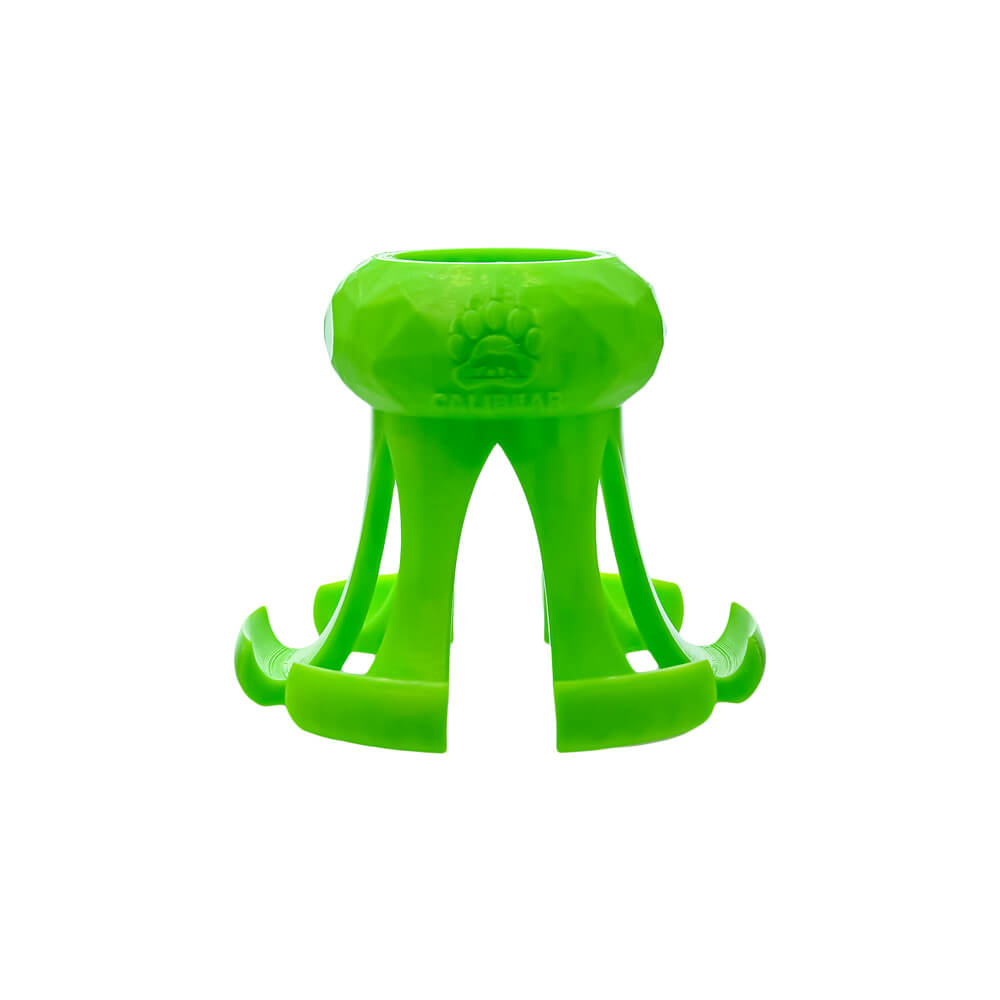 Dankbanger octopus claw glass holder and display stand for Dr. Dabber Switch 2 attachments shown next to a glass recycler setup.