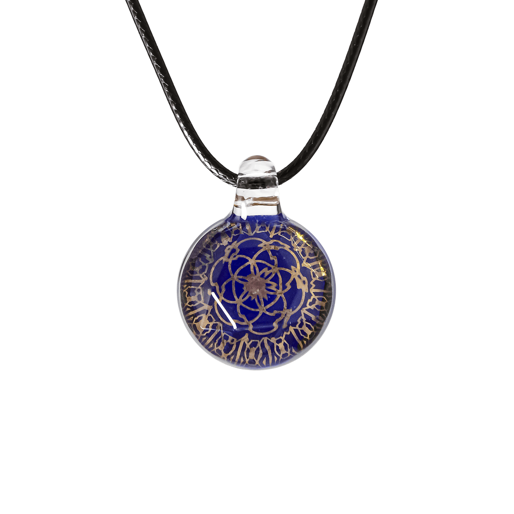 FLOWER OF LIFE GLASS PENDANT