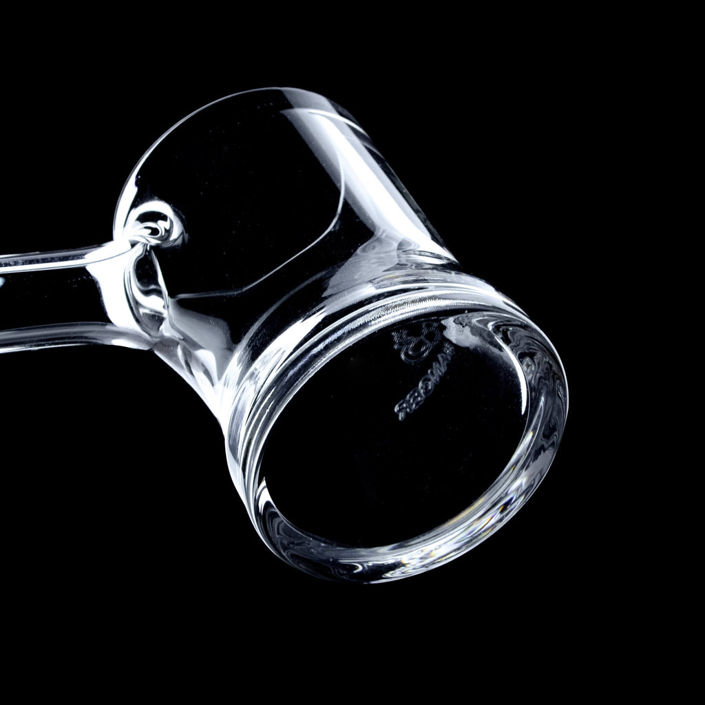 Dank Banger premium seamless quartz banger with a unique hourglass belly shape and flat top for massive concentrate capacity and heat retention.