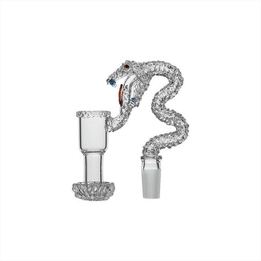 Dank Banger Space King Snake Banger (Clear) with sculpted snake body, textured scales, 14mm 90° joint and fully welded construction